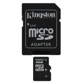 Cartão de Memória Micro SD Kingston 16GB + 1 Adpt. Class 4